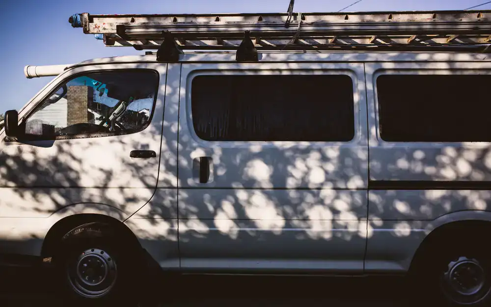 Sparklewash Mobile van arriving at a client location